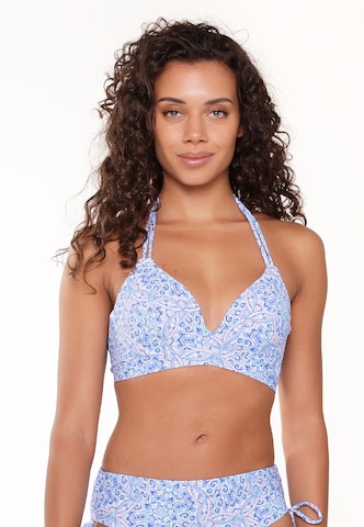 LingaDore Triangel Bikinitop in Blauw: voorkant