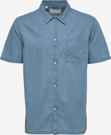 SELECTED HOMME Button Up Shirt 'Mario' in Blue: front