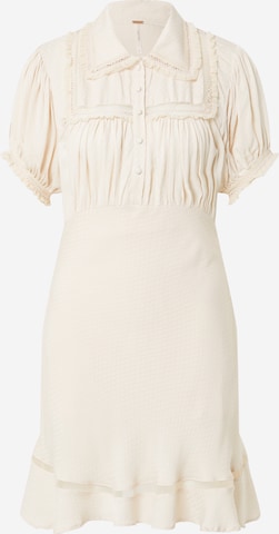 Robe-chemise Free People en beige : devant