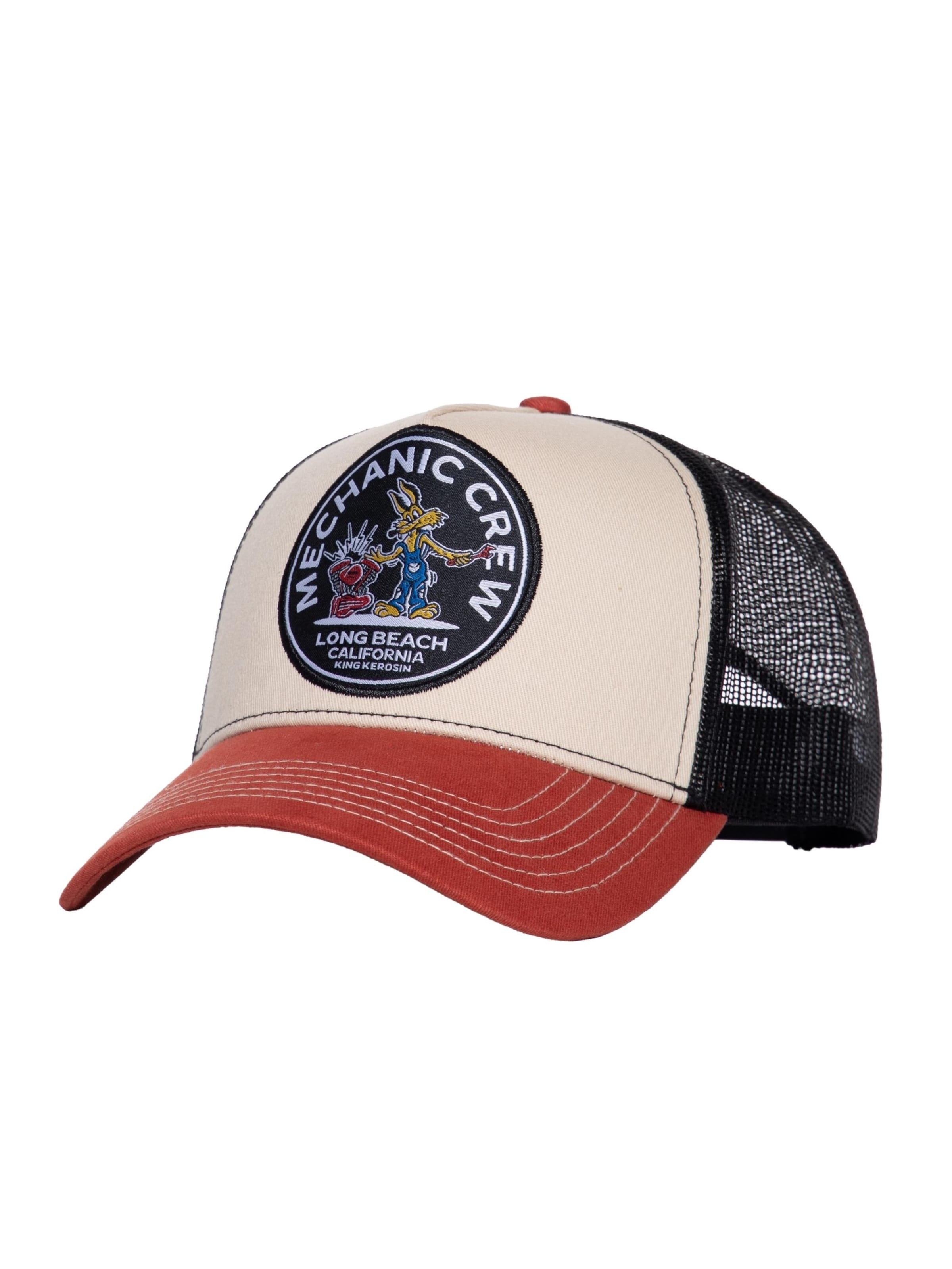 King Kerosin Cap 'Mechanic Crew' in Beige: front