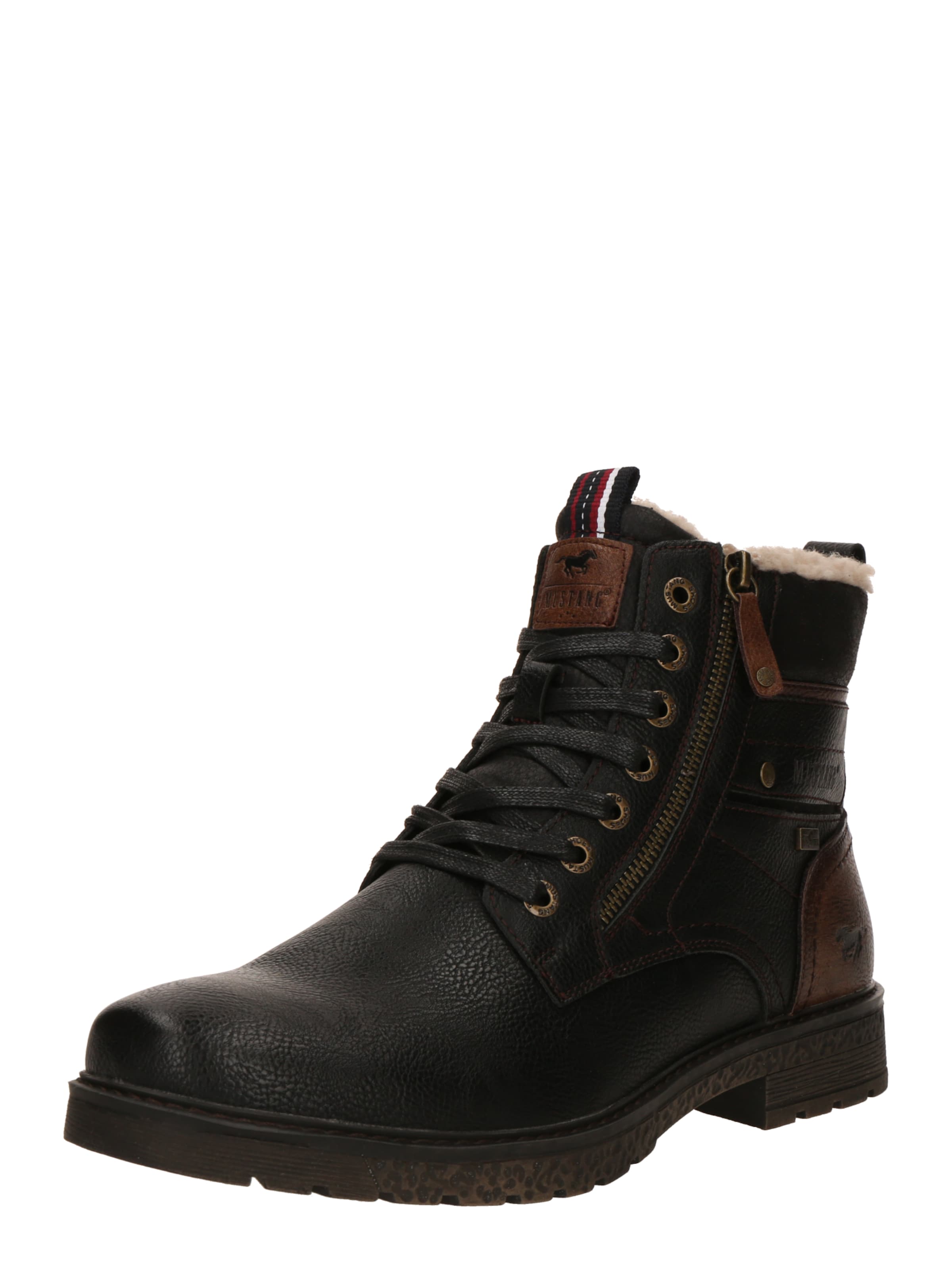 MUSTANG - Botas com atacadores em preto: frente