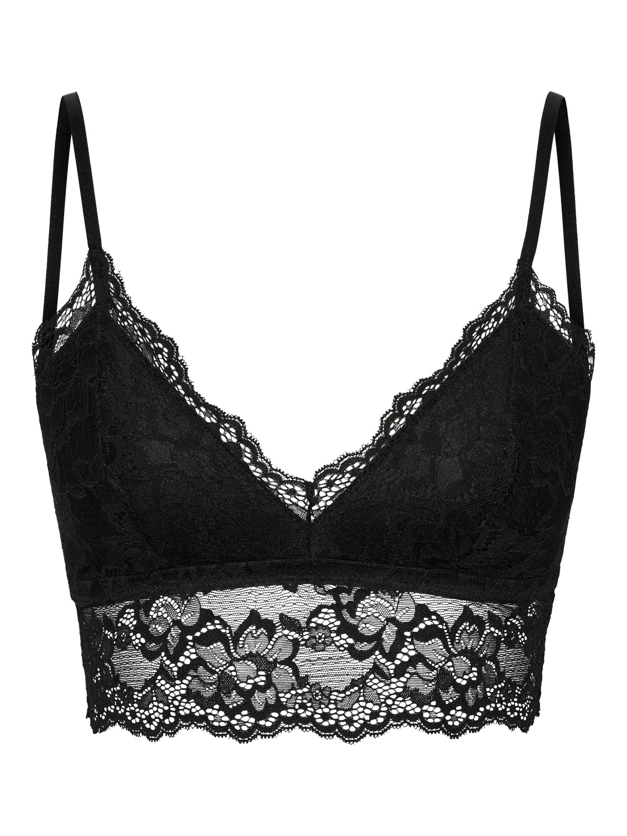 【Lina la mer. Front hole bra tops PIECES Bralette Bra 'Lina' in Black | ABOUT YOU