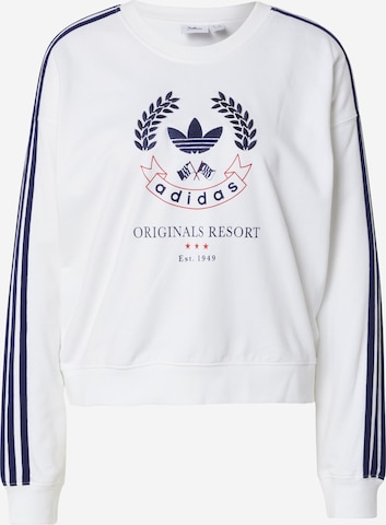 ADIDAS ORIGINALS Sweatshirt 'With Crest Graphic' in White: front