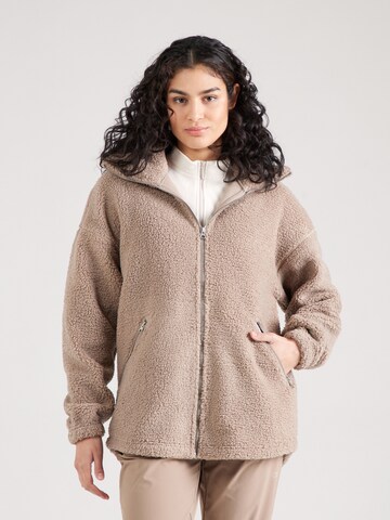Aim'n Athletic Zip-Up Hoodie 'Pile' in Brown: front