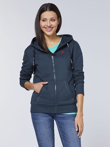 Polo Sylt Zip-Up Hoodie in Blue: front