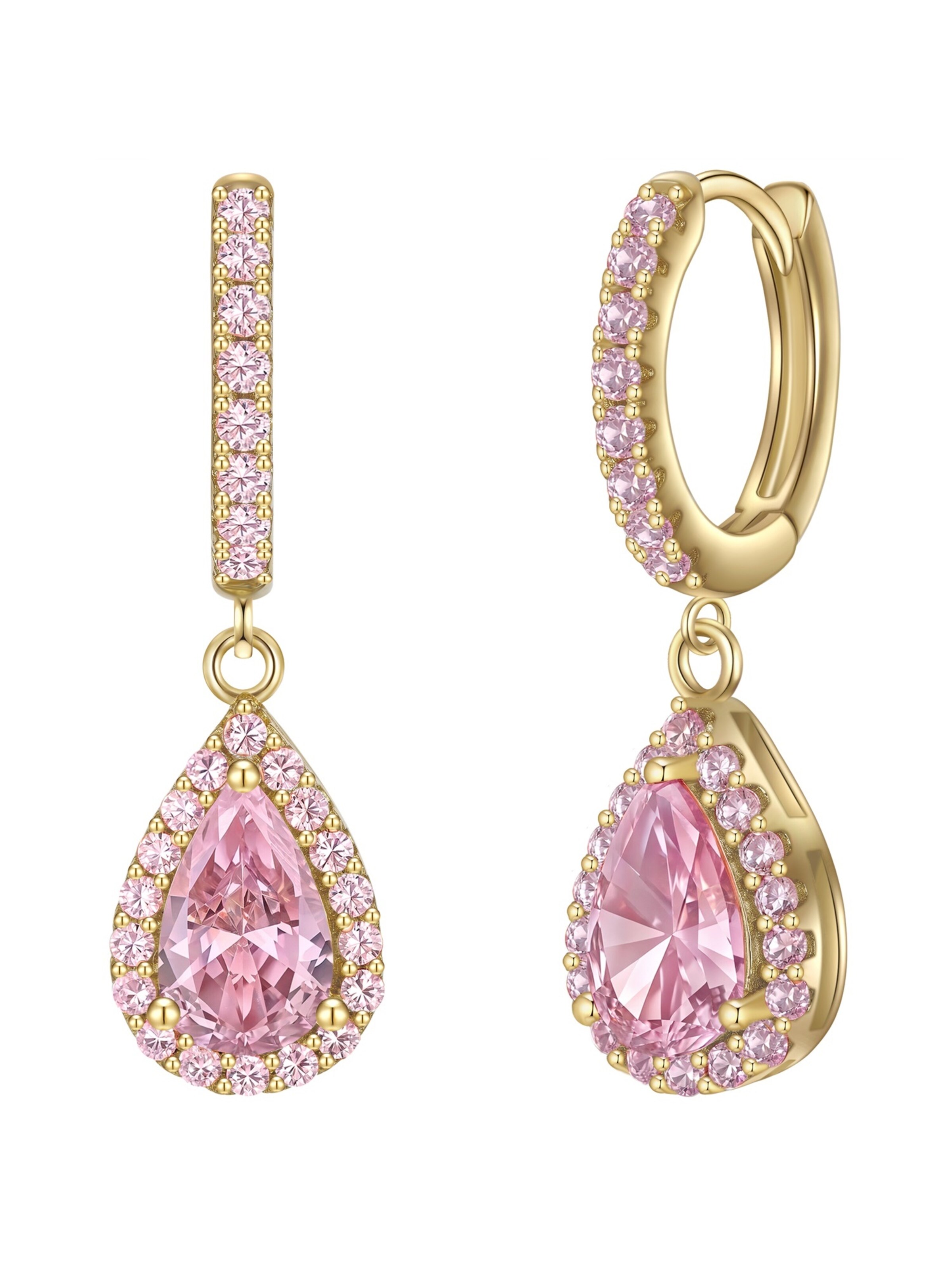 Glanzstücke München Oorbellen in de kleur Goudgeel / Rosa, Productweergave