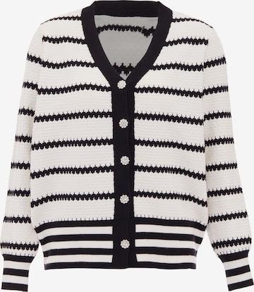 SANIKA Gebreid vest in Wit: voorkant