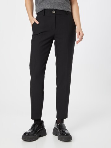 LA STRADA UNICA Regular Pleated Pants 'SIRI' in Black: front