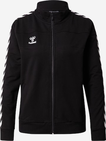 Hummel Athletic Zip-Up Hoodie in Black: front