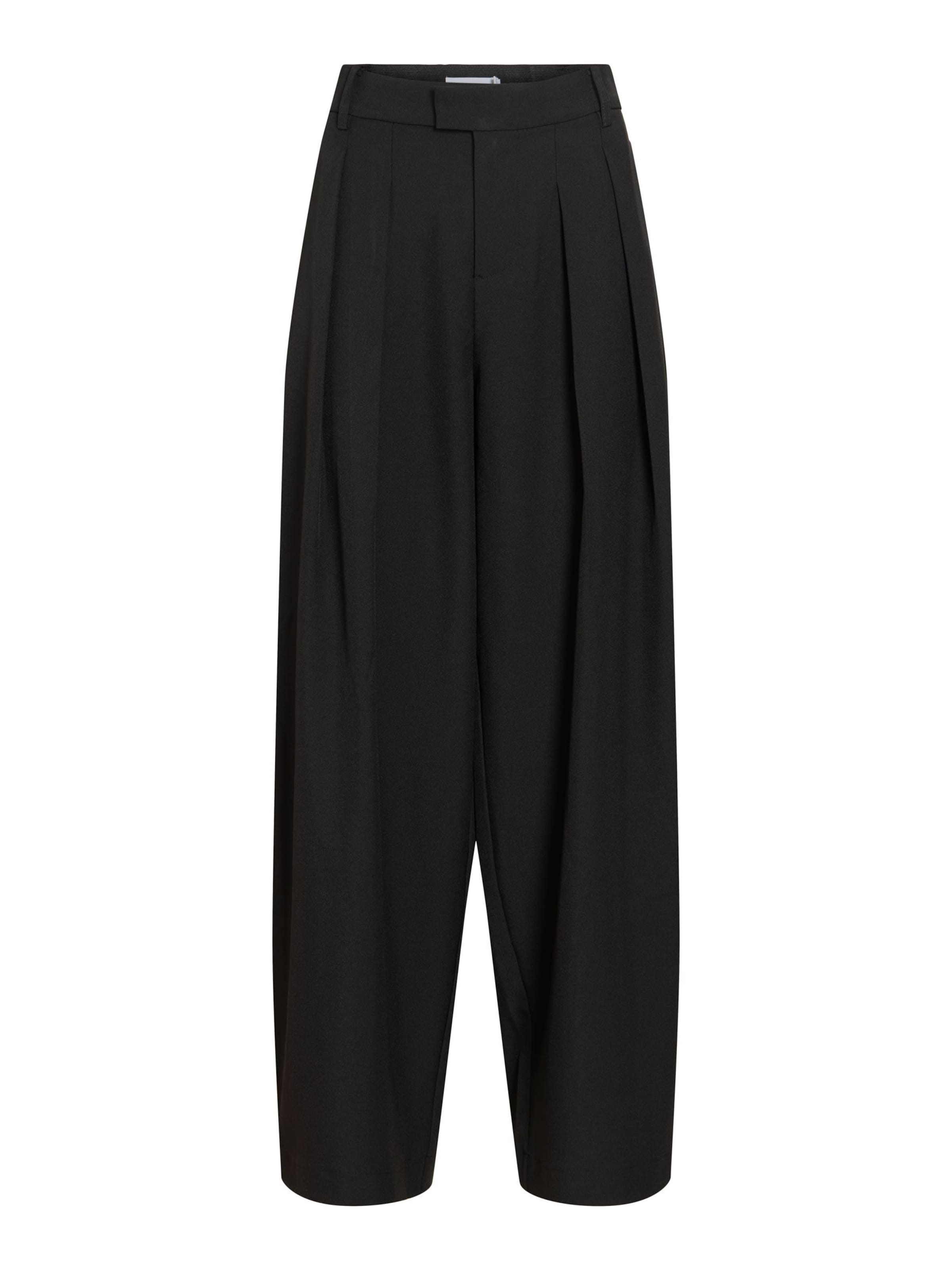 VILA Vat Bandplooibroek 'VIHelen' in Zwart: voorkant