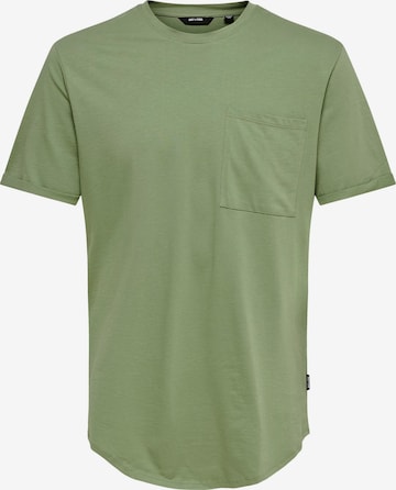 Only & Sons Тениска 'GAVIN' в зелено: отпред