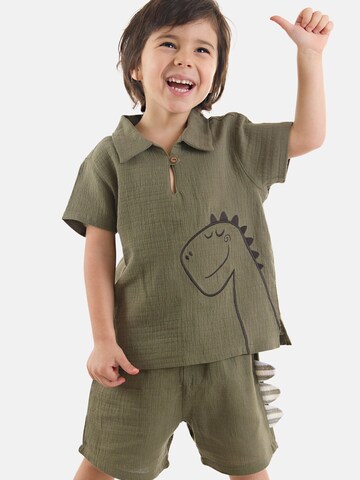 Survêtement 'Dino Muslin' Denokids en vert : devant