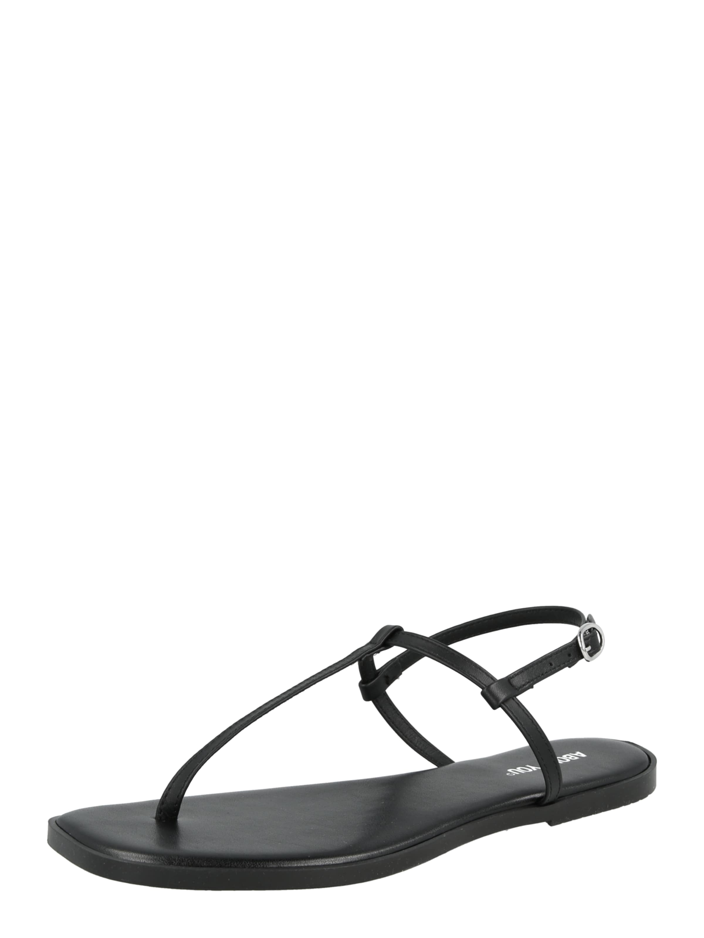 ABOUT YOU T-Bar Sandals 'Cassandra' in Black: front