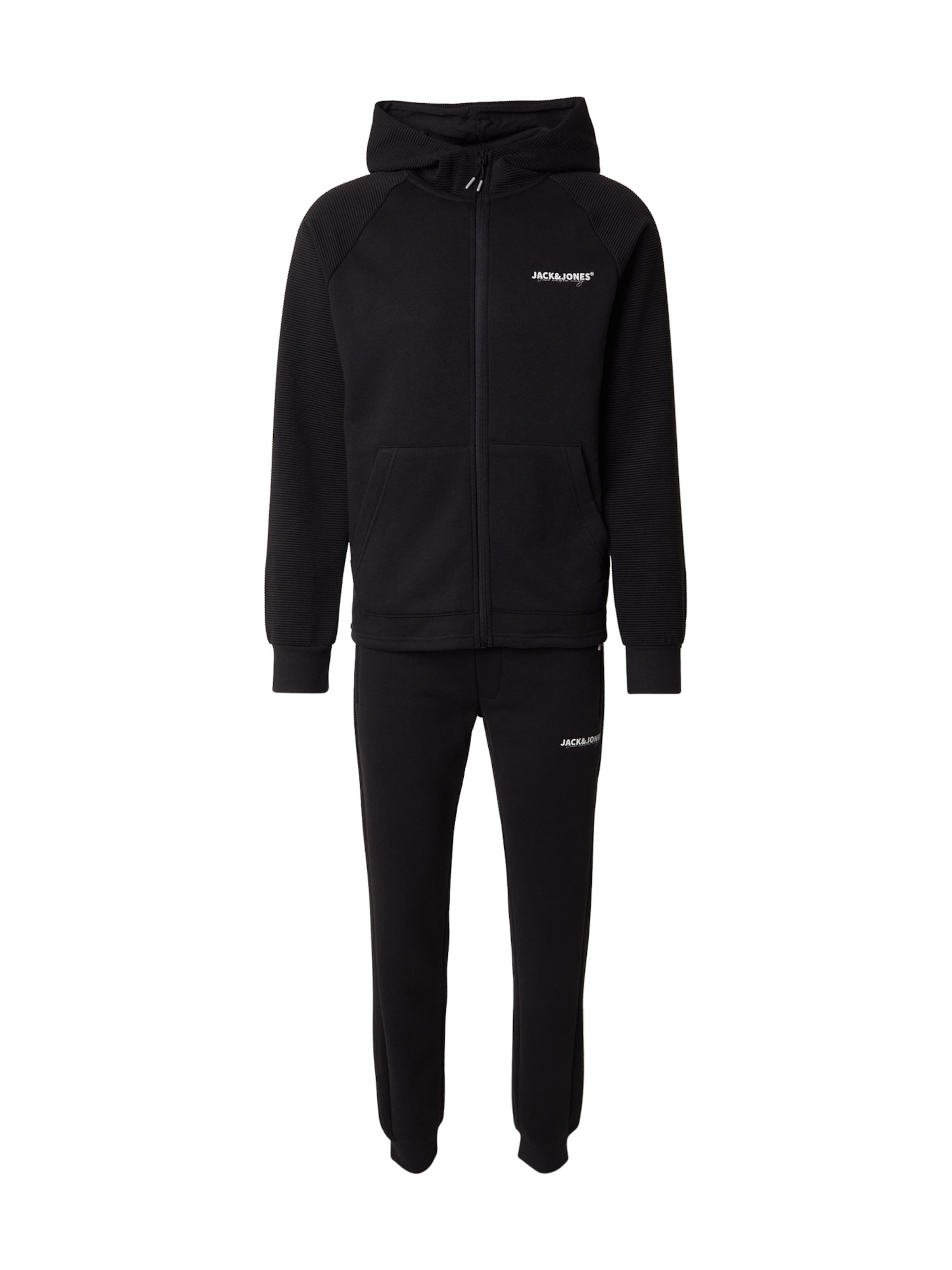 JACK & JONESJogging komplet 'JPSTGORDON THATCHER' - crna boja: prednji dio