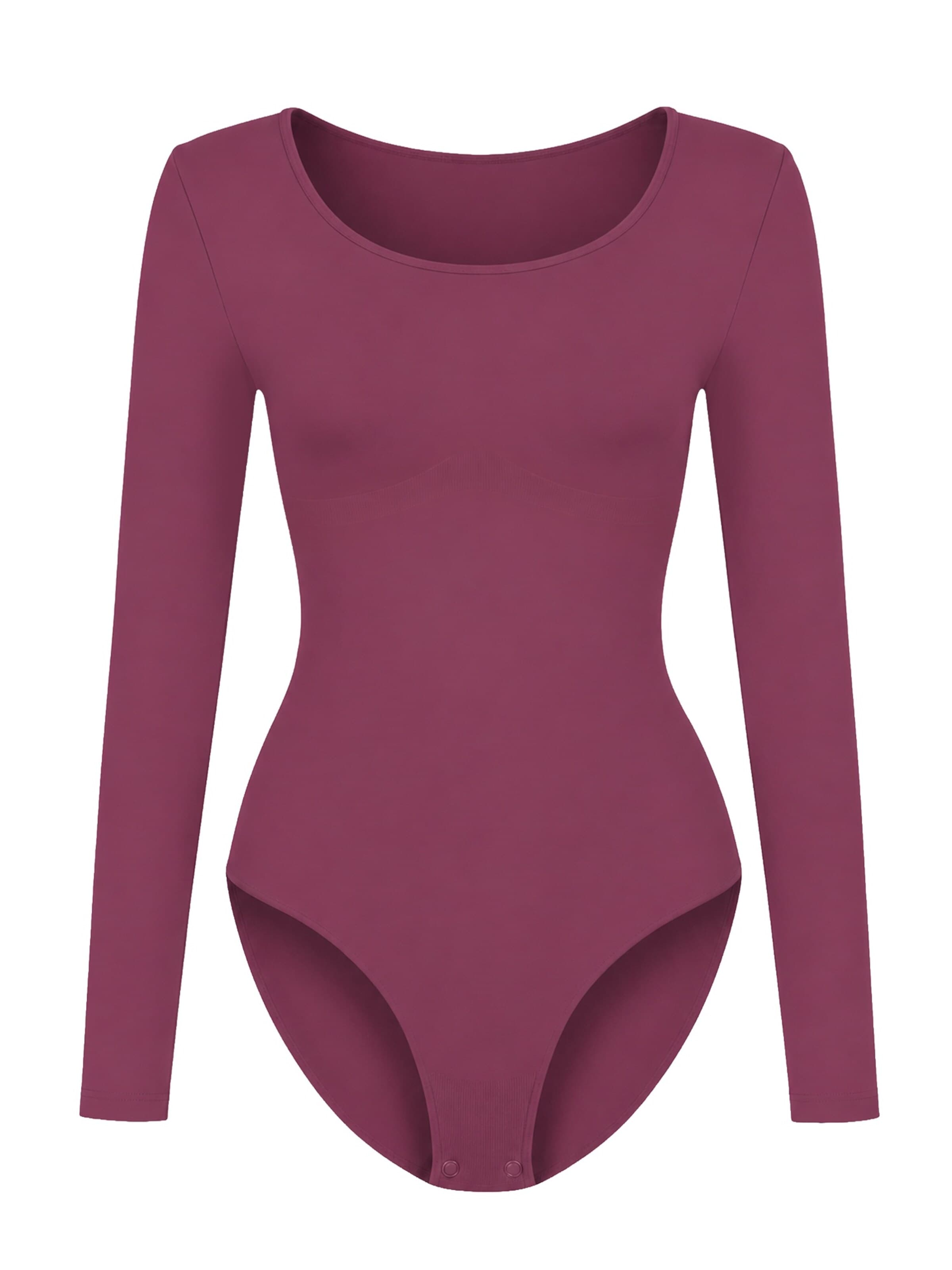 Body modellante 'Longsleeve Sculpting Bodysuit with Slip' di cfab in lilla: frontale