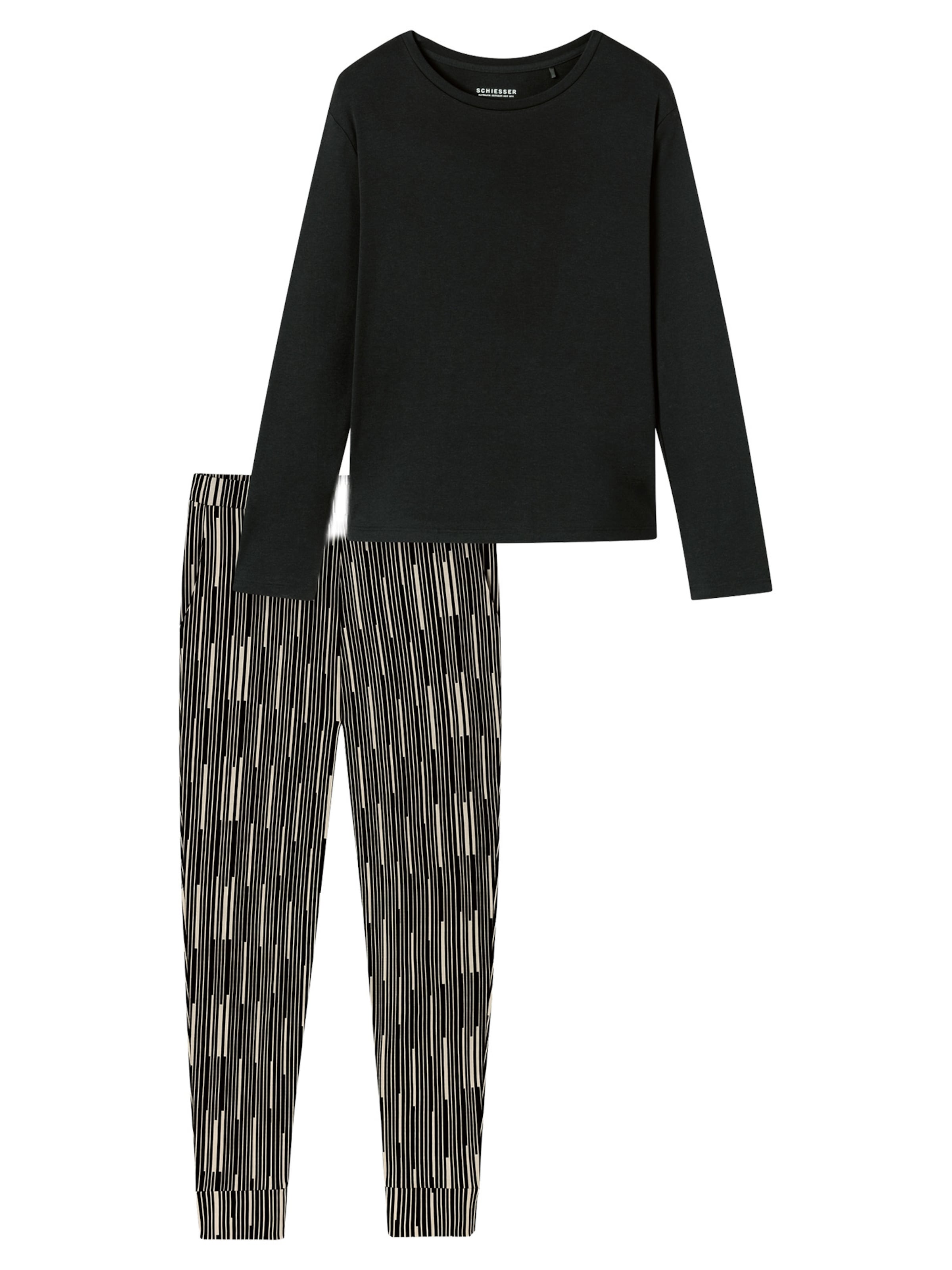 SCHIESSER Pajama 'Modern Nightwear' in Black: front