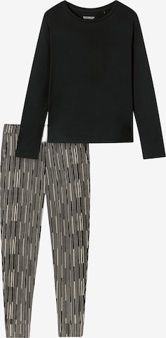 SCHIESSER Pyjama 'Modern Nightwear' in Zwart: voorkant