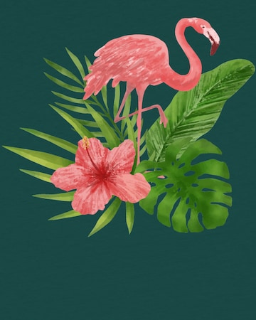 watabout.kids Shirt 'Flamingo' in Groen