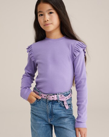 T-Shirt WE Fashion en violet : devant
