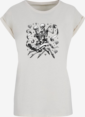 T-shirt 'Skelettpaar tanzt mit Band' F4NT4STIC en beige : devant