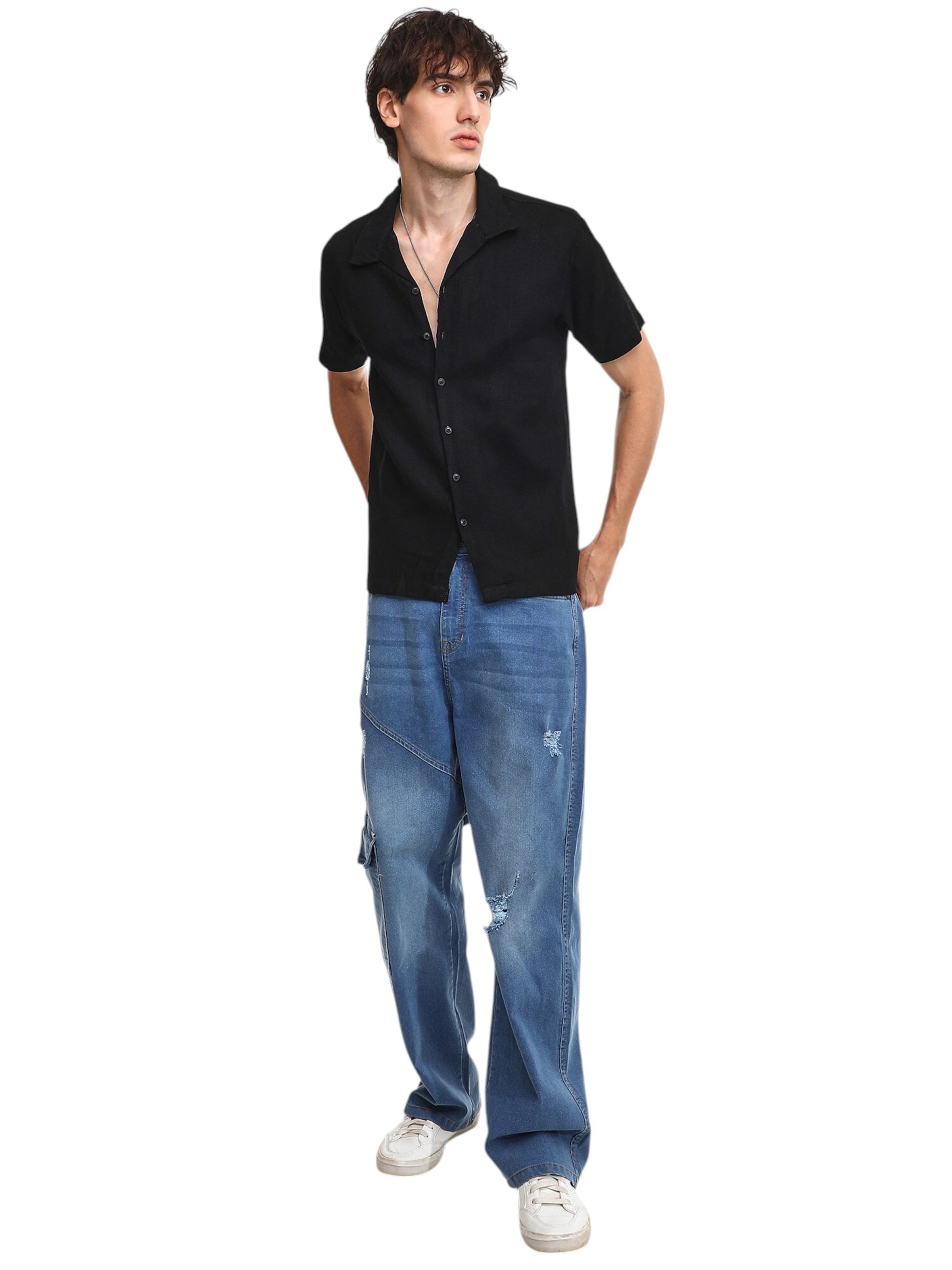 Campus Sutra Comfort Fit Košeľa 'Tempest' - Čierna