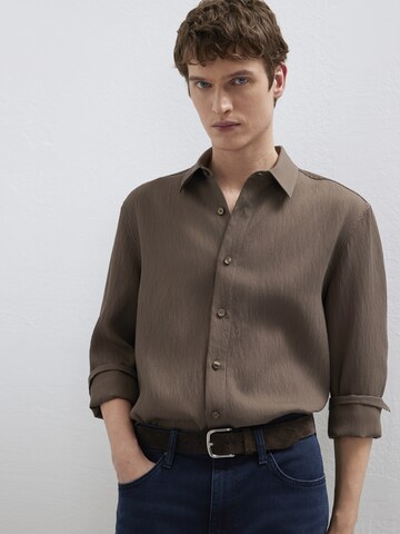 Mavi Regular fit Button Up Shirt in Brown: front