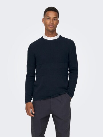 Pullover 'Niko' di Only & Sons in blu: frontale