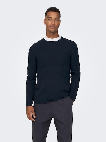 Only & Sons Sweater 'Niko' in Blue: front