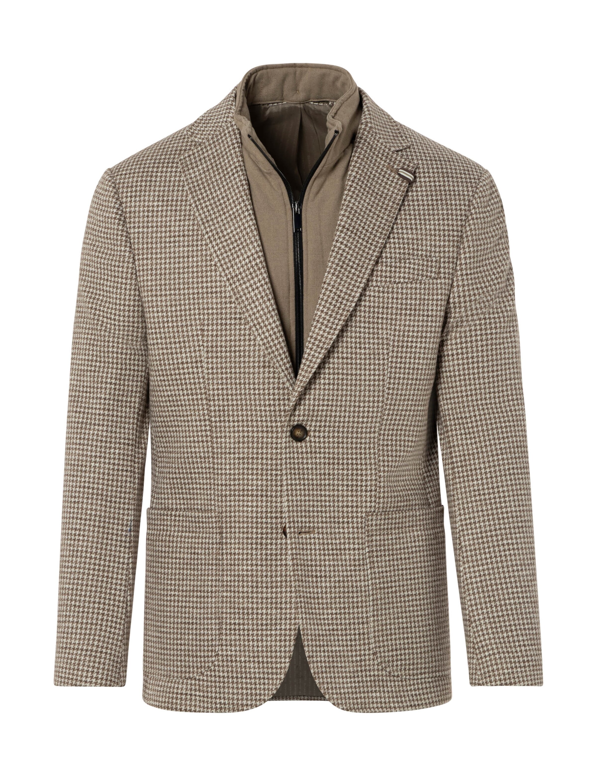 BENVENUTO Sakko '4542', Model ist 185 cm groß und trägt Größe 50 in Beige: Vorderseite