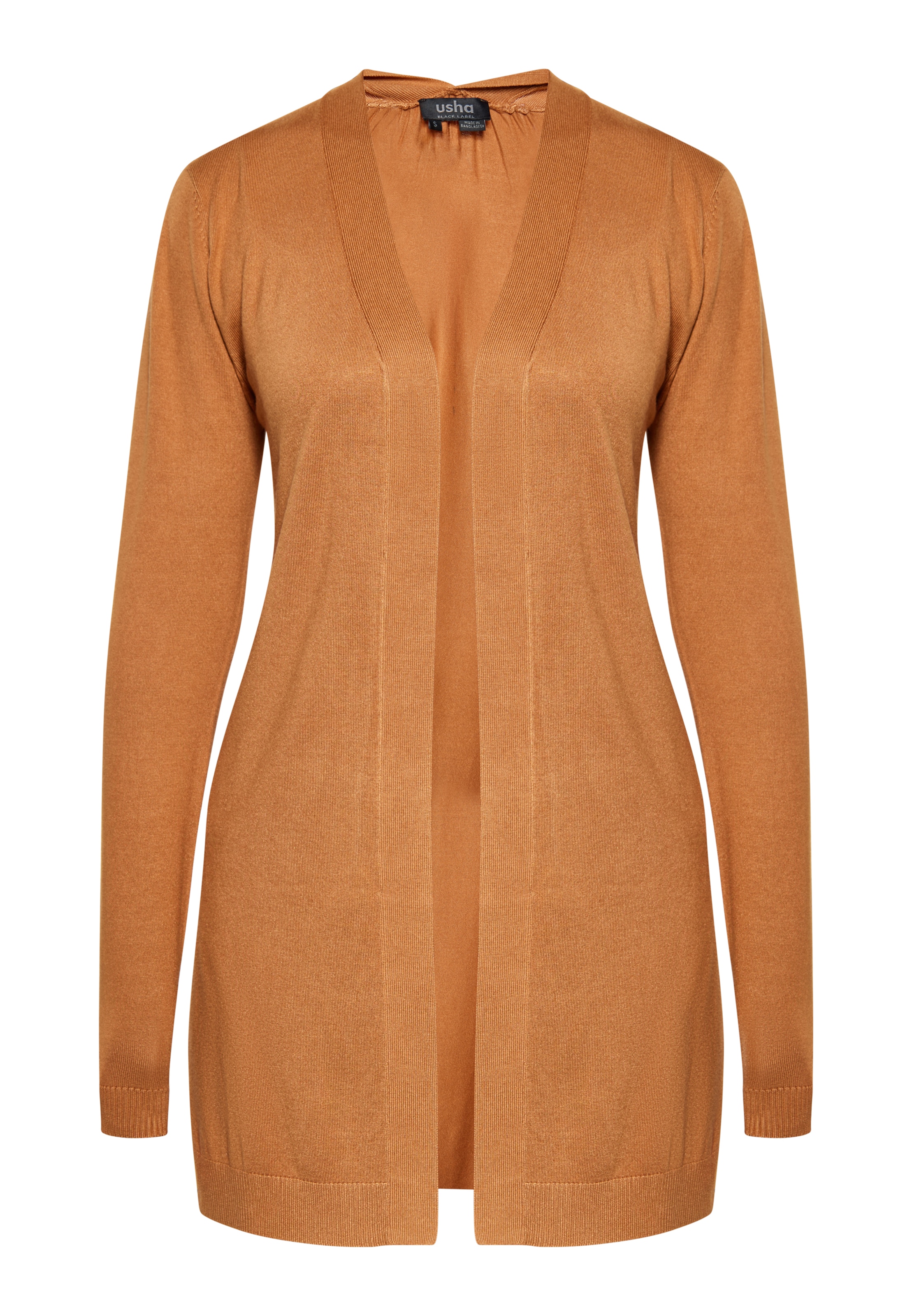 usha BLACK LABEL Gebreid vest in Beige: voorkant