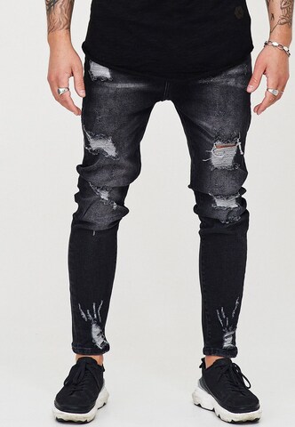 behype Slim fit Jeans 'Dino' in Black: front