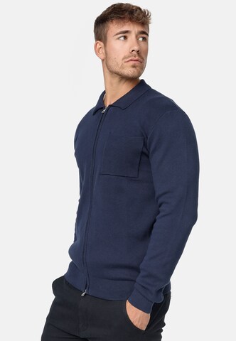 INDICODE JEANS Knit Cardigan 'Muhlan' in Blue