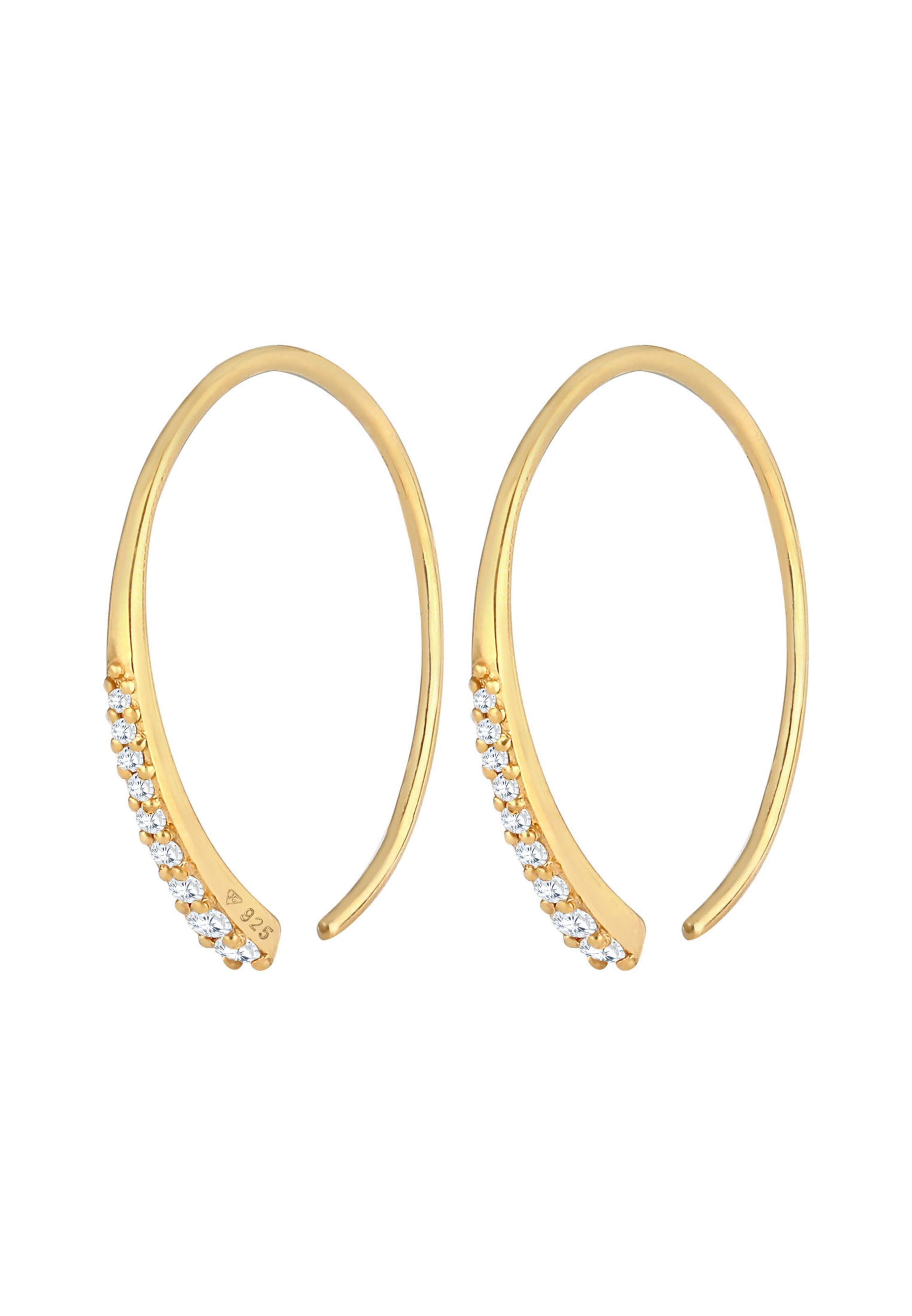 ELLI Ohrringe Kristall Creolen in Gold: Vorderseite