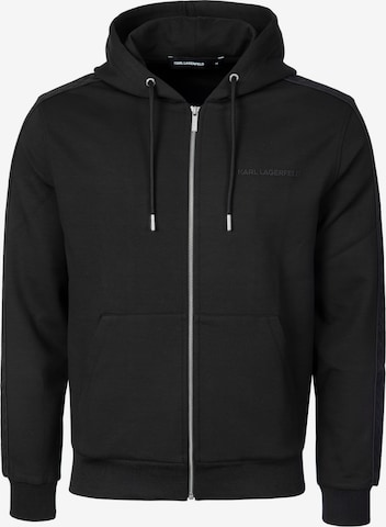 Karl Lagerfeld - Sudadera con cremallera en negro: frente