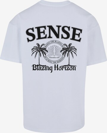 9N1M SENSE Shirt 'Blazing Horizon Palm' in Wit