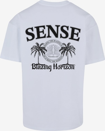9N1M SENSE Shirt 'Blazing Horizon Palm' in Wit