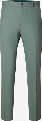SELECTED HOMME Slim fit Trousers with creases 'NEIL' in Green: front