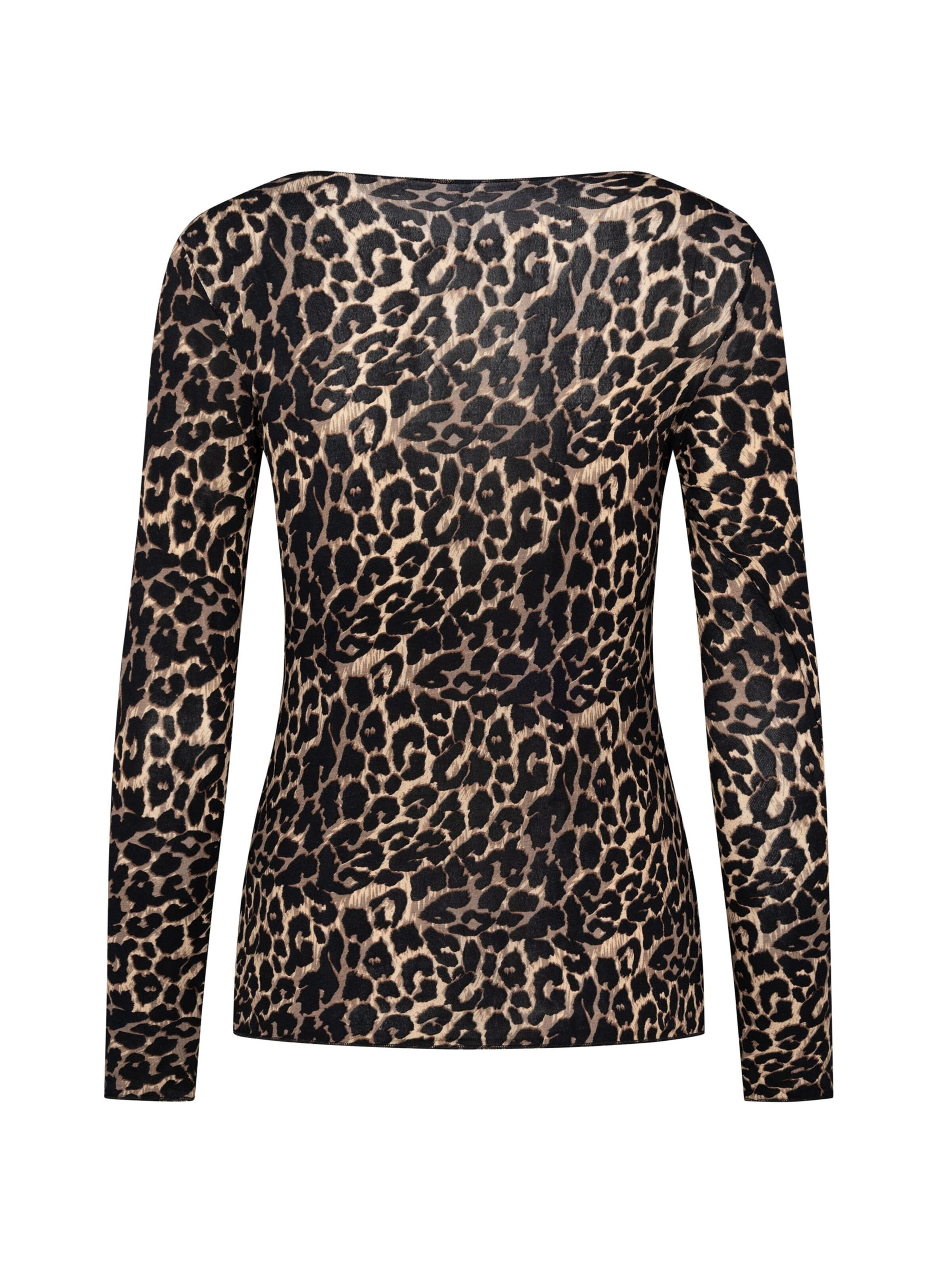Maillot de corps 'Maglia Intima Donna Manica Lunga Cashmere & Modal Girocollo Animalier' Ciocca en noir