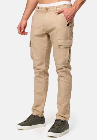 INDICODE JEANS Slimfit Cargobroek 'Safi' in Beige