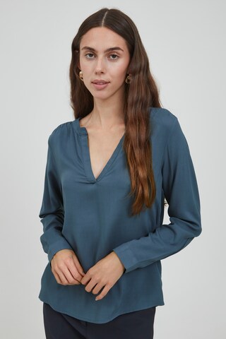 ICHI Blouse 'Main' in Blue: front