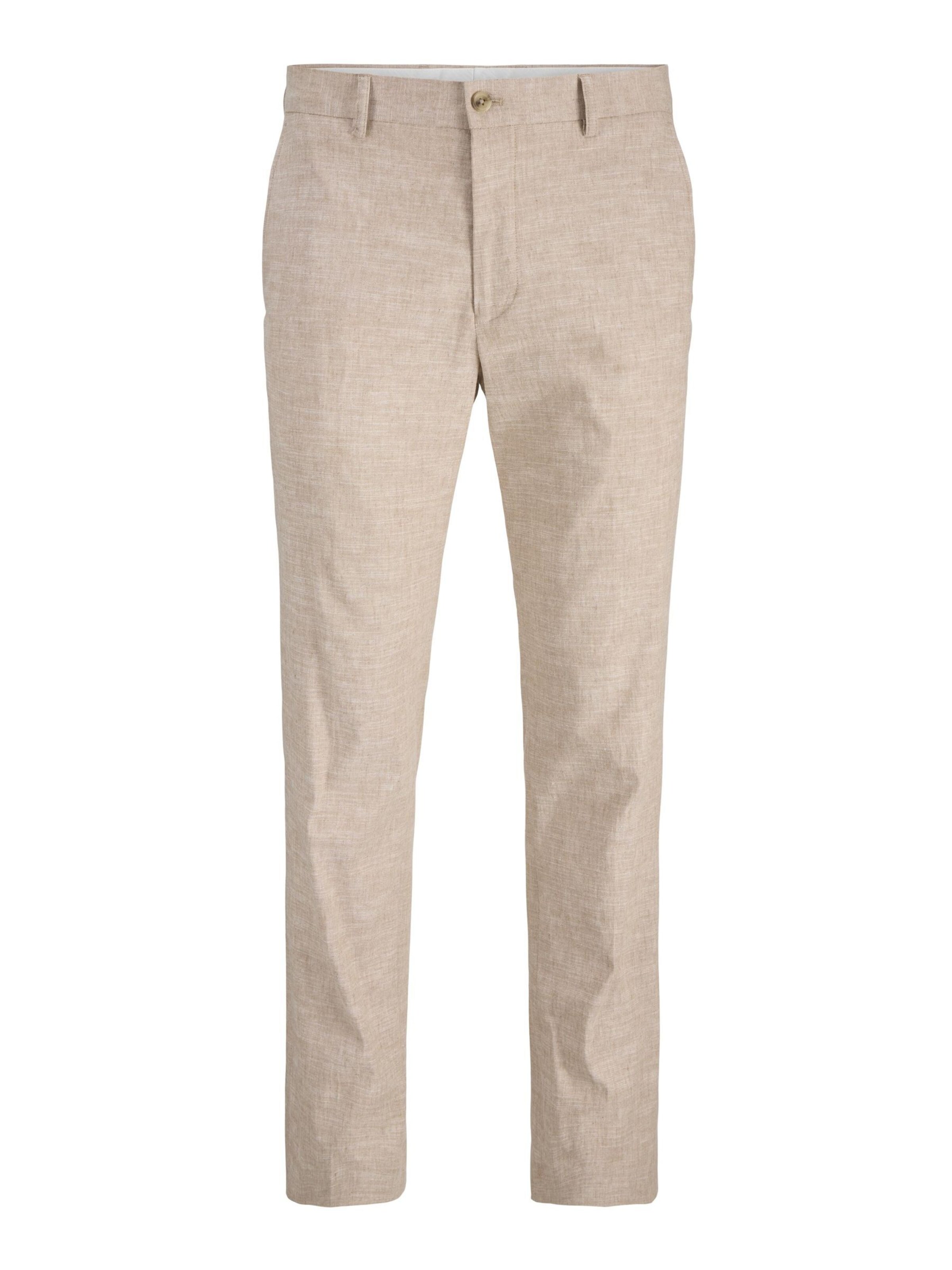 JACK & JONES Slimfit Kalhoty s puky 'Riviera' – béžová: přední strana