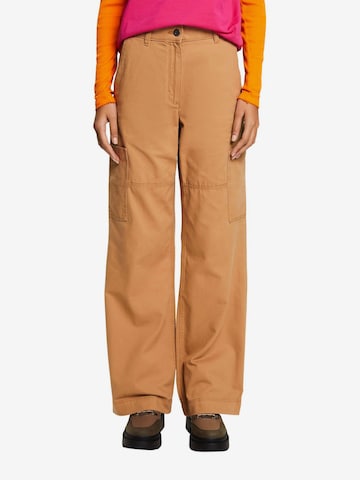 ESPRIT Wide Leg Cargohose in Braun