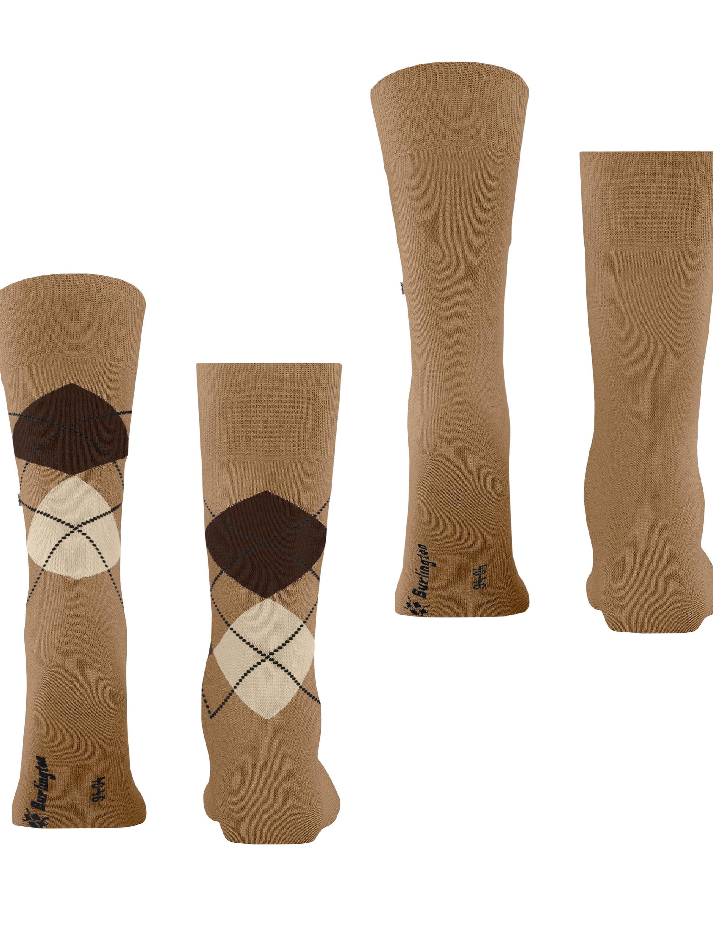 BURLINGTON Socks 'Everyday Argyle Mix 2-Pack' in Brown