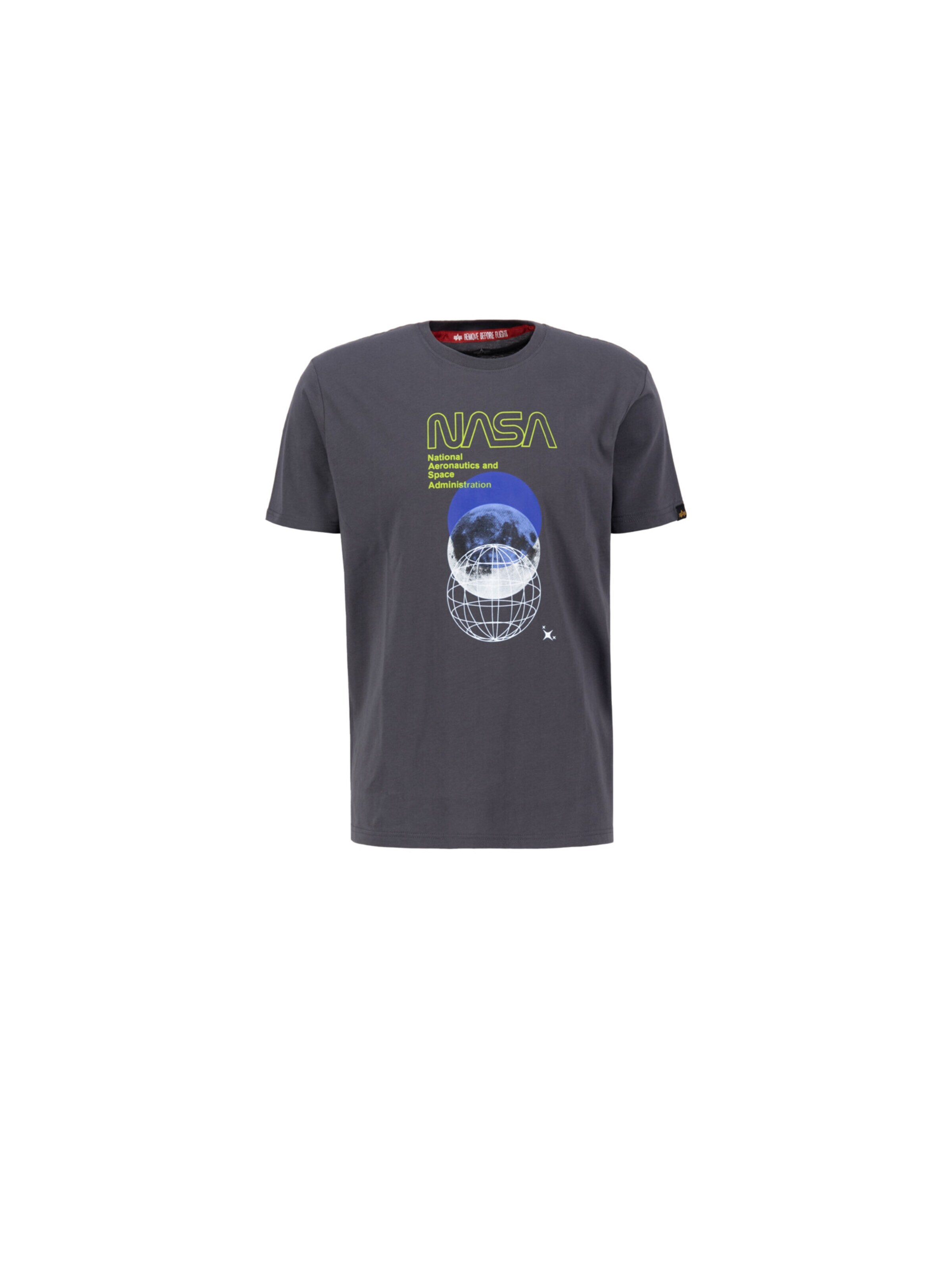 ALPHA INDUSTRIES Shirt 'NASA Orbit' in Grey: front