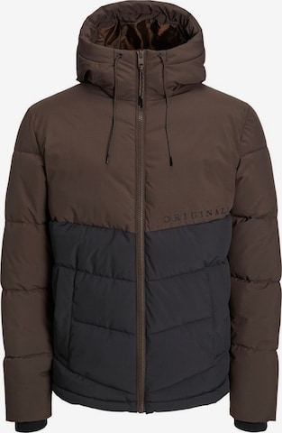 JACK & JONES Winter Jacket in Brown: front