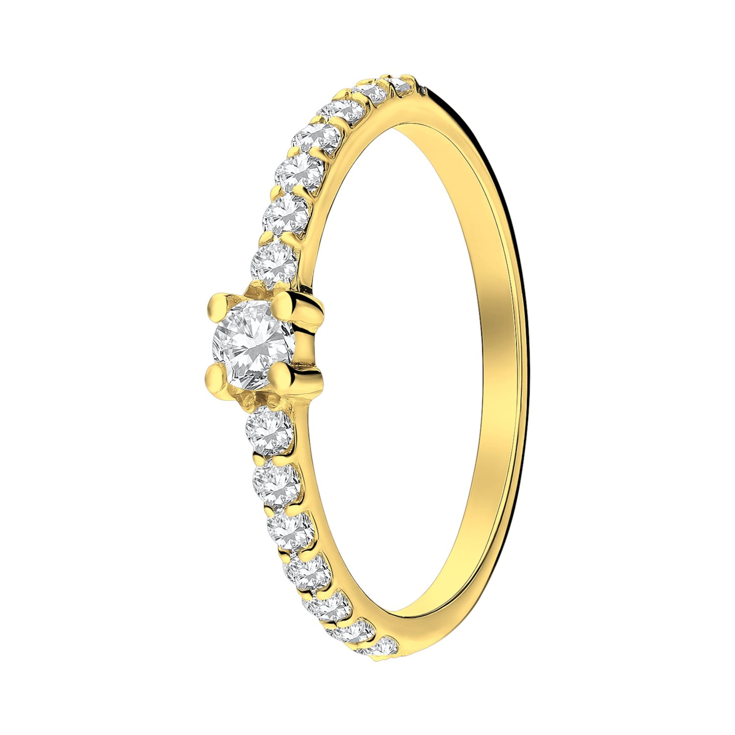 Lucardi Ring 'Statement' in Goud: voorkant