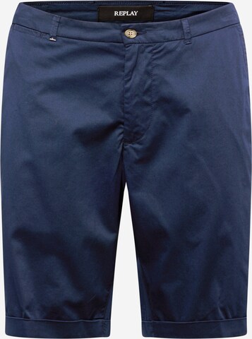 Regular Pantalon chino REPLAY en bleu : devant