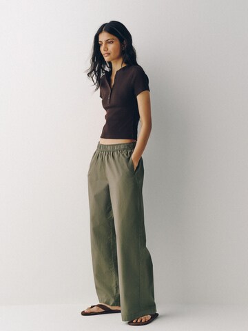 The Set - Pierna ancha Pantalón en beige