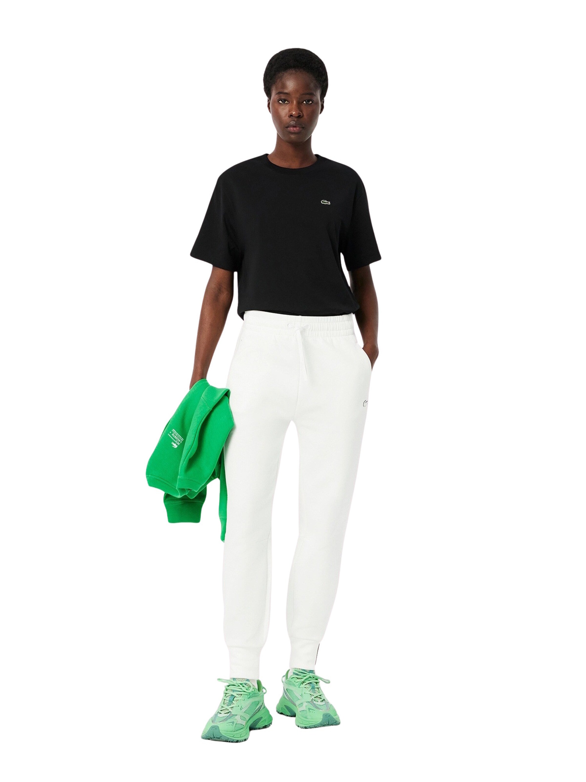 LACOSTE Tapered Sportbroek in Wit