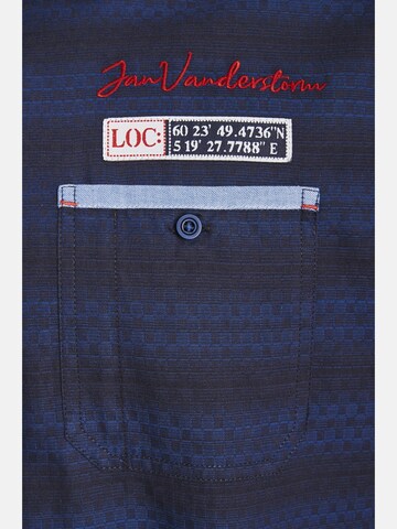 Jan Vanderstorm Comfort fit Button Up Shirt ' Leikvard ' in Blue
